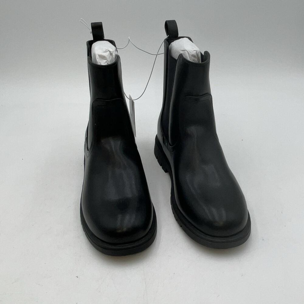 Chelsea Boots Womens Black Synthetic Ankle Pull On New Lug Sole Sz 5 Booties